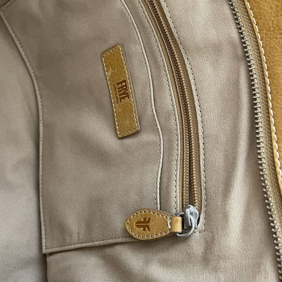 Frye Artisan Leather Melissa Tote Bag Shoulder Shopping Purse Mustard Brown - Picture 13 of 16